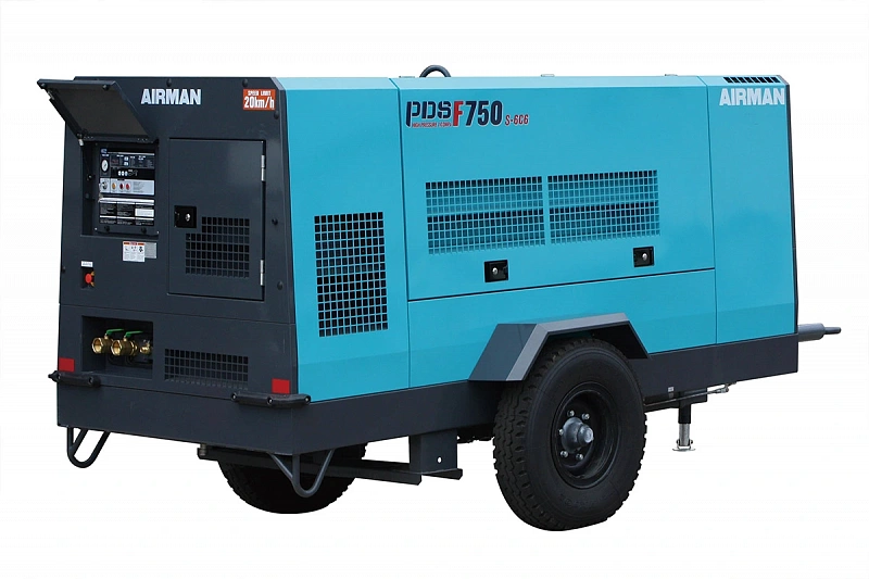 Компрессор AIRMAN серии PDSF750S-6C6 на шасси (высокое давление)